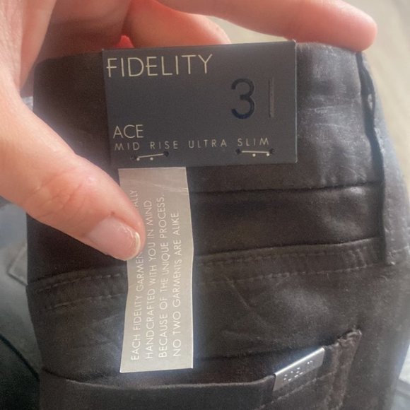 Fidelity leatherteen Coated brown NWT tag  pants size 31 - Picture 12 of 14